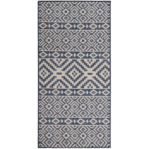  Vanjski tepih ravnog tkanja 80 x 150 cm plave pruge Slike
