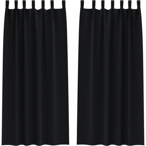 VidaXL Zavjese sa zavjesama 2 pcs Crna 260 x 140 cm Poliester Slike