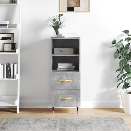 VidaXL Komoda siva boja betona 34 5x34x90 cm od konstruiranog drva Slike