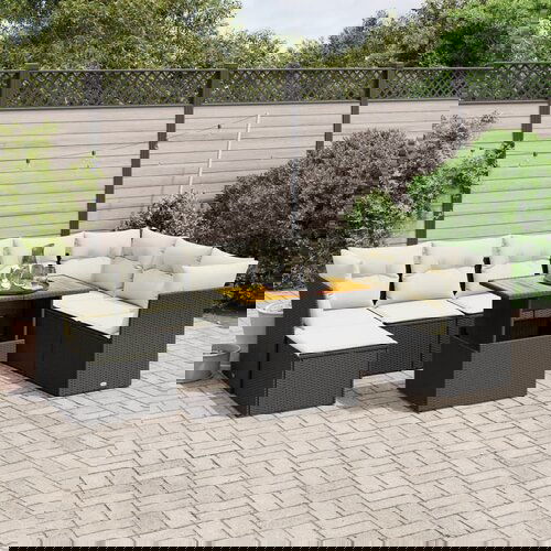 vidaXL 9-dijelni set vrtnih sofa s jastucima crni od poliratana Cijene