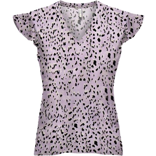 Only Majice s kratkimi rokavi TOP VOLANTES MUJER 15259842 Vijolična Slike