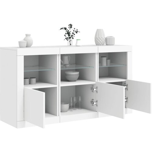 vidaXL Komoda s LED svjetlima bijela 123 x 37 x 67 cm Cijene