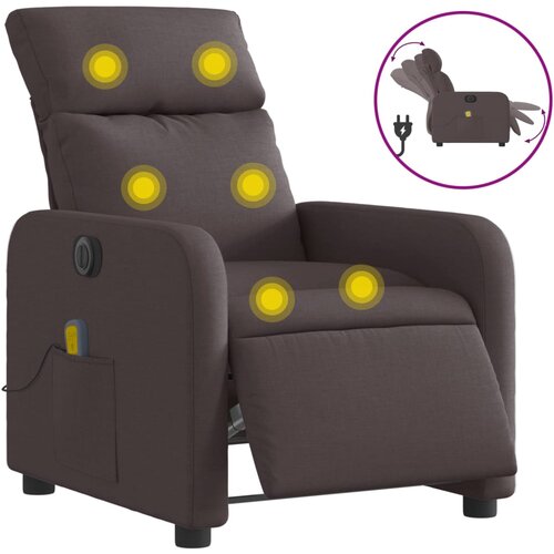 Maison Chic Električni masažni naslanjač - Relax naslanjač temno rjavo blago, (22134775) Cene