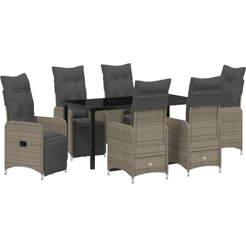 vidaXL Set vrtnih stolica sa jastučićima 7 kom bež poliratan Cene