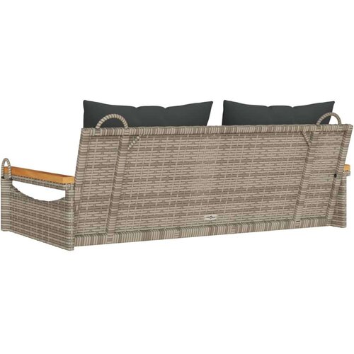 VidaXL Klupa za ljuljanje s jastucima siva 109x62x40 cm od poliratana Slike