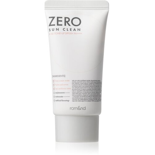 Rom&amp;amp;nd Zero Sun Clean blaga krema za toniranje s hidratacijskim učinkom SPF 50+ nijansa 02 Tone Up 50 ml Slike