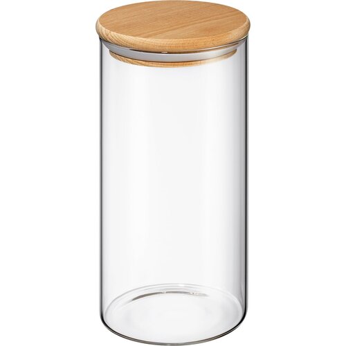  Steklena posoda za shranjevanje z lesenim pokrovom - 1300 ml Cene