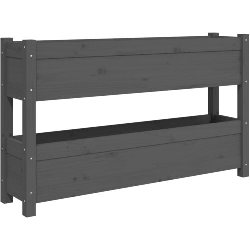 Maison Chic Visoka greda - Greda - Cvetlični Lonec siva 112x25x66 cm trdna borovina, (21788905) Slike