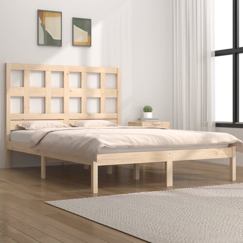 VidaXL Posteljni okvir iz trdne borovine 135x190 cm 4FT6 Slike