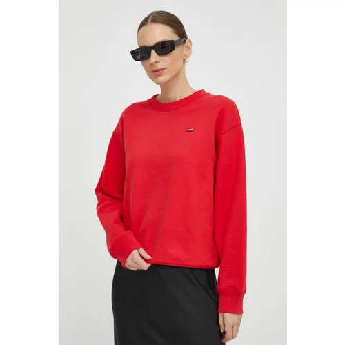 Levi's Bombažen pulover ženska, rdeča barva
