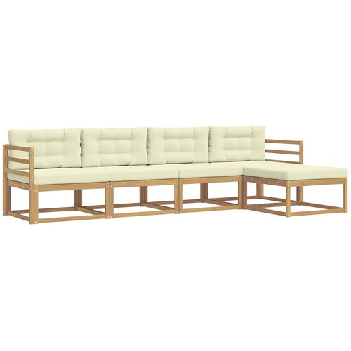 vidaXL Zunanja garnitura za sedenje 4 pcs Bela in krem Poliester, (5000282461) Cene
