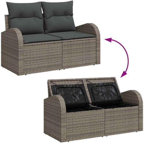  Sjedeća garnitura za vrt 5 pcs 4-Seater Siva poliratan Slike
