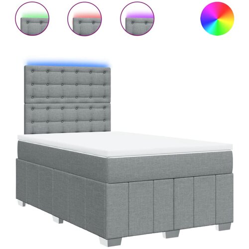 Maison Chic Box spring postelja - Vzmetna postelja z vzmetnico svetlo siva 120x200 cm blago SL4470, (21901170) Cene