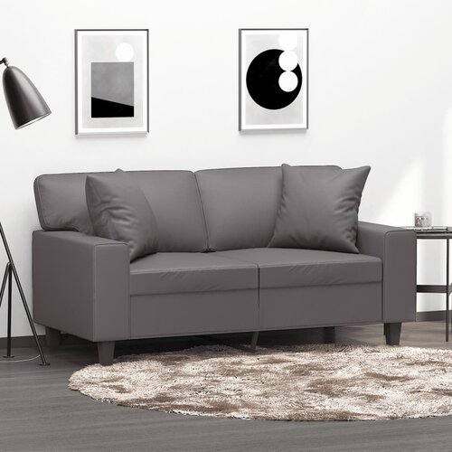vidaXL Dvosjed s ukrasnim jastucima sivi 120 cm od umjetne kože Cijene