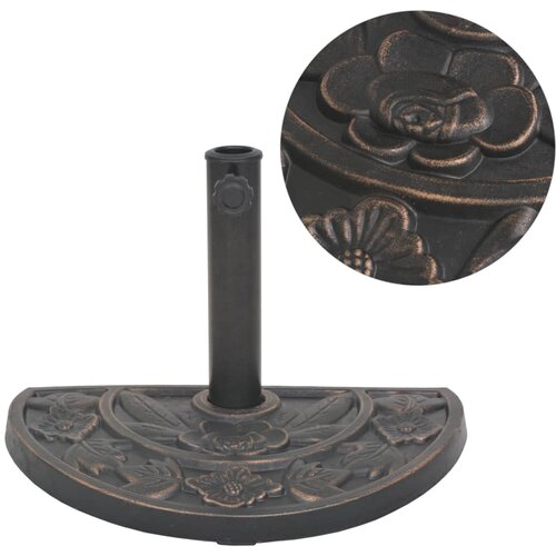 vidaXL Stalak za Suncobran od Smole Poluokrugli Boja Bronce 9 kg Cijene