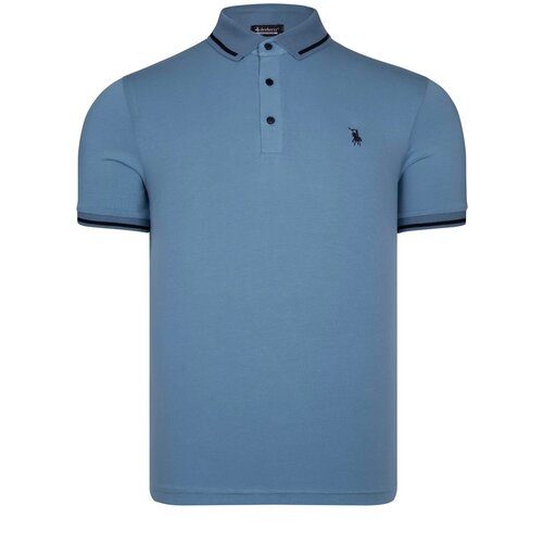 Dewberry T8586 MENS POLO COLLAR T-SHIRT-LIGHT BLUE Slike