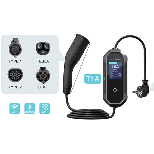 INF T1A EV Polnilec 32A 7KW z zaslonom - 5 metrov, (21836819) Cene