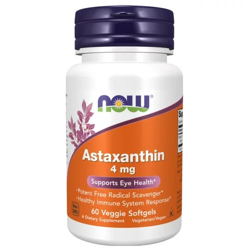 Now Foods Astaksantin NOW, 4 mg (60 mehkih kapsul)