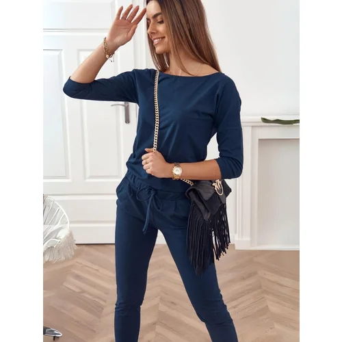 Fasardi Women's jumpsuit with a navy blue zip fastening at the back