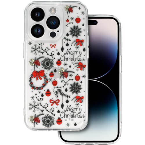  ZA&amp;Scaron;TITNA MASKA CHRISTMAS CASE ZA IPHONE 13 DESIGN 5 CLEAR Slike