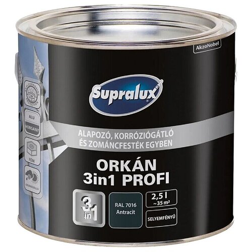  Barvni lak za kovino Orkan Profi 3 v 1 (Antracit, 2,5 l, RAL 7016) Slike