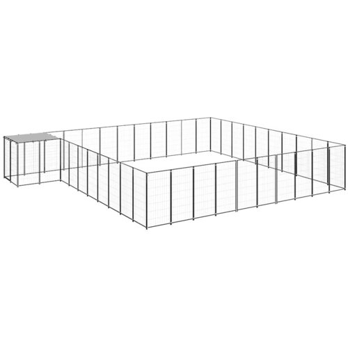  Kavez za pse crni 31,46 m&amp;sup2; čelični Slike