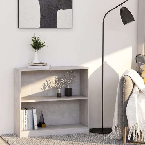 VidaXL Polica za knjige boja betona 80x24x75 cm konstruirano drvo Slike