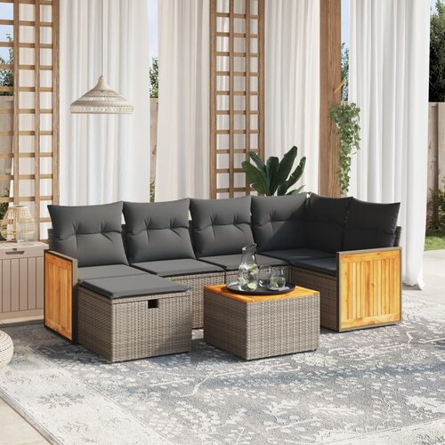 vidaXL 7-dijelni set vrtnih sofa sivi od poliratana Cene