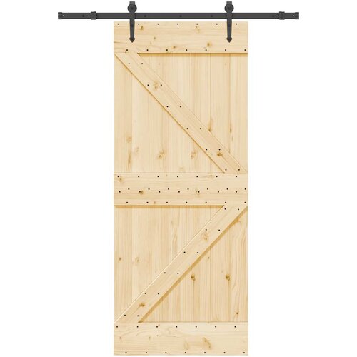 vidaXL Drsna vrata s kompletom vodil 85x210 cm trdna borovina Cene
