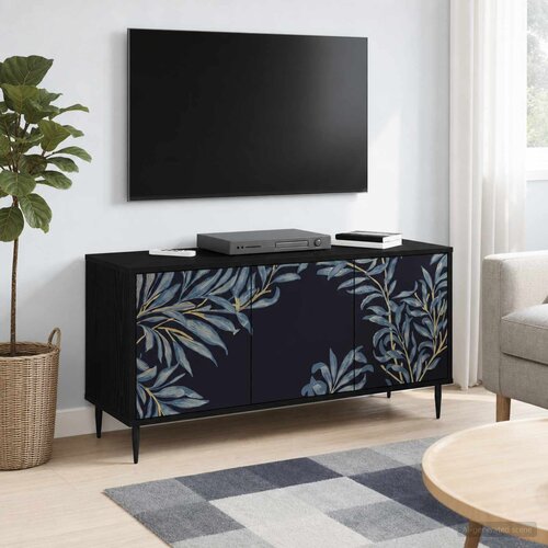  ormar DOKKUM 102 x 33 x 51 cm Crni hrast Konstruirano drvo Cijene