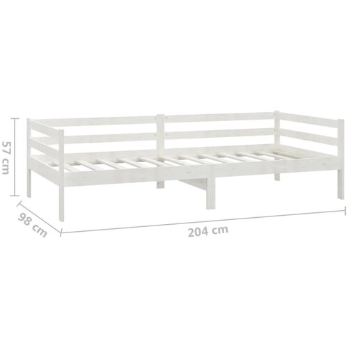  Dnevni ležaj od masivne borovine bijeli 90 x 200 cm Slike