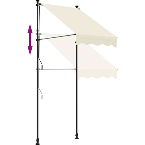 vidaXL Zložljiva tenda krem 150x150 cm tkanina in jeklo Cene