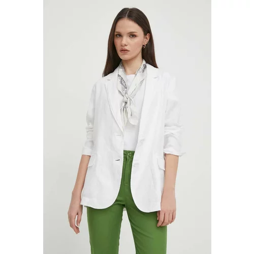 United Colors Of Benetton Lanen suknjič bela barva
