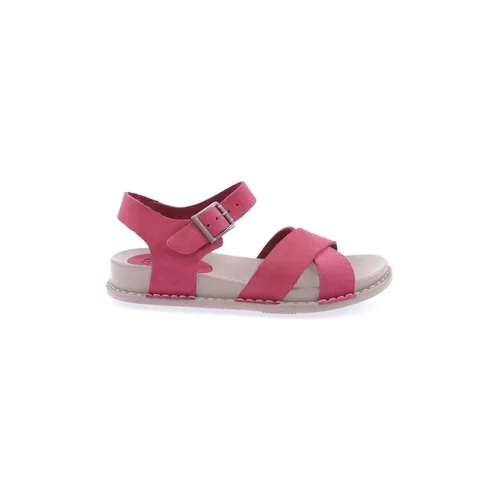 DGN P31-23y Women's Cross Strap Sandals Genuine Leather Fuchsia Nubuck