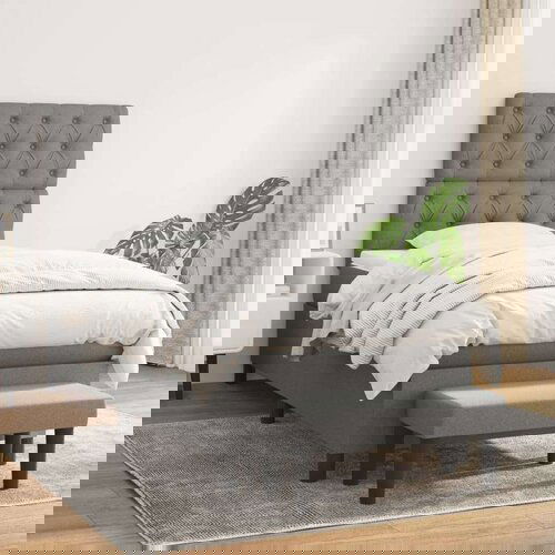  Box spring postelja z vzmetnico temno siva 80x200 cm blago, (20789833) Slike
