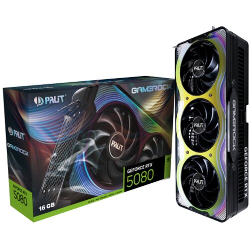 Palit RTX 5080 GameRock 16GBGDDR7, 256bit, 3xDP, 1x HDMI Slike