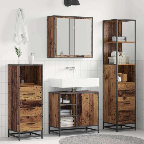 VidaXL set namje&amp;scaron;taja za kupaonicu 4 pcs staro drvo 65 x 33 x 60 cm Slike