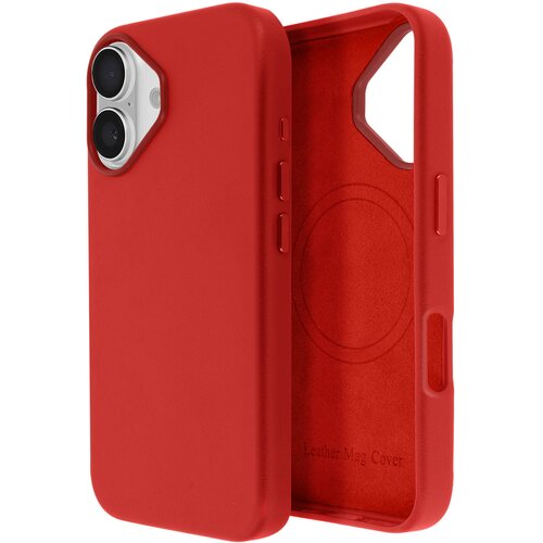 AVIZAR Ohišje MagSafe za iPhone 16 Plus iz visokokakovostnega veganskega usnja, Rdeča, (5000014140) Cene