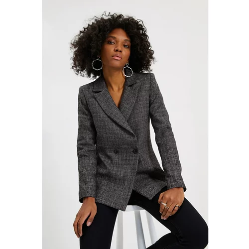 Trendyol Anthracite Buttoned Jacket