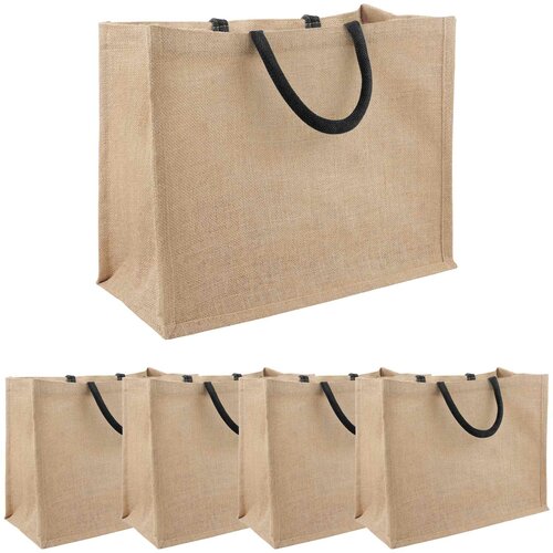  Torbe od jute 5 Prirodna i crna 42 x 33 x 19 cm 100% Jut Cijene