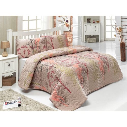  urla - beige beigeminksalmongreen single quilted bedspread set Cene