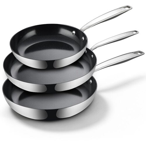 BE Living Set 3 tave Essential Black 20-24-28 cm nehrđajući čelik Slike