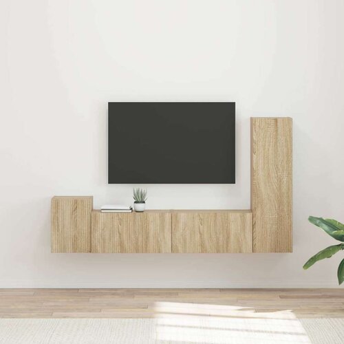  Komplet TV omaric 4 pcs Sonoma hrast Konstruiran les - - Rjava - 61.6 - 30 x 31 x 100 cm - 2025-vidaXL-Uvoz_2 Cene