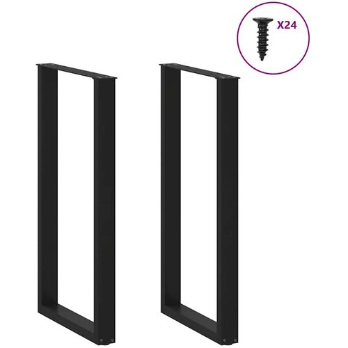  Noge stolića za kavu U-oblika 2 kom crne 60x(110-111) cm čelik Slike