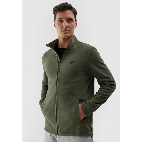 4f Men's fleece with stand-up collar regular - olive Slike