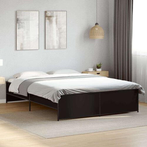 VidaXL okvir za krevet crni 160x200 cm konstruirano drvo i metal Slike
