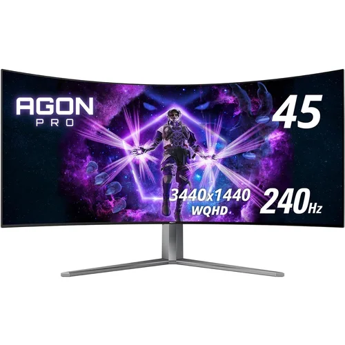 AOC Monitor LED AG456UCZD AGON PRO 44.5" Curved OLED 3440x1440 240 Hz 0.03ms HDR 10 1000 cd/m2 FreeSync Premium and G-Sync Compa