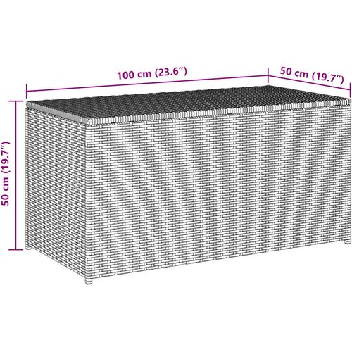  Vrtna kutija za pohranu od poliratana 100 x 50 x 50 cm crna Slike