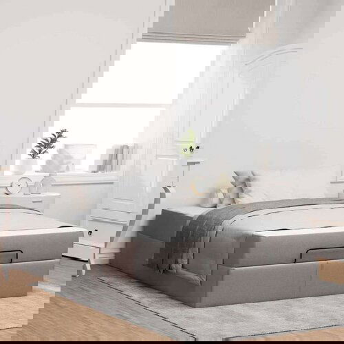 vidaXL Konstrukcija postelje z vzmetnico Taupe 120 x 200 cm blago Cene
