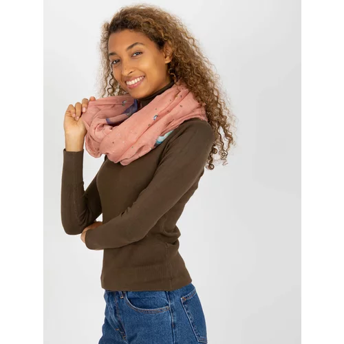 Fashion Hunters Light pink women's scarf with a print